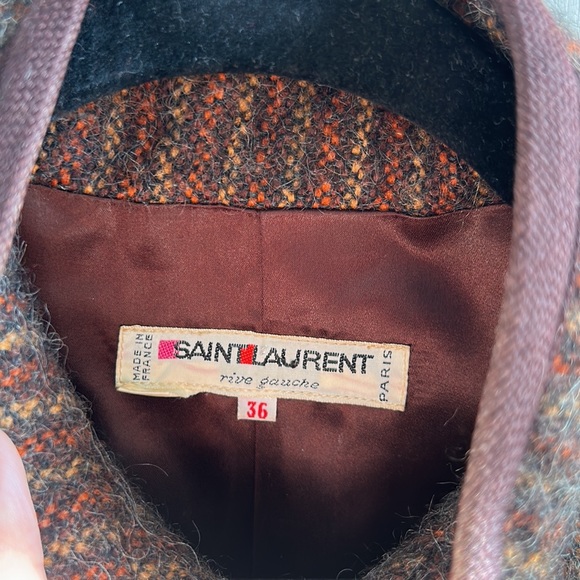 1976 YVES SAINT LAURENT 'Russian collection' striped wool coat size 36 EU (4-6) - Picture 5 of 15